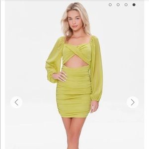 Forever 21 Green Mesh Mini Dress